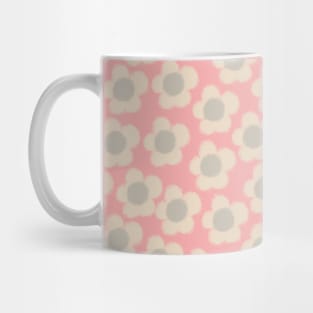 Smudgy Little Flowers Cute Floral Pattern in Grey, Beige, and Pink Mug